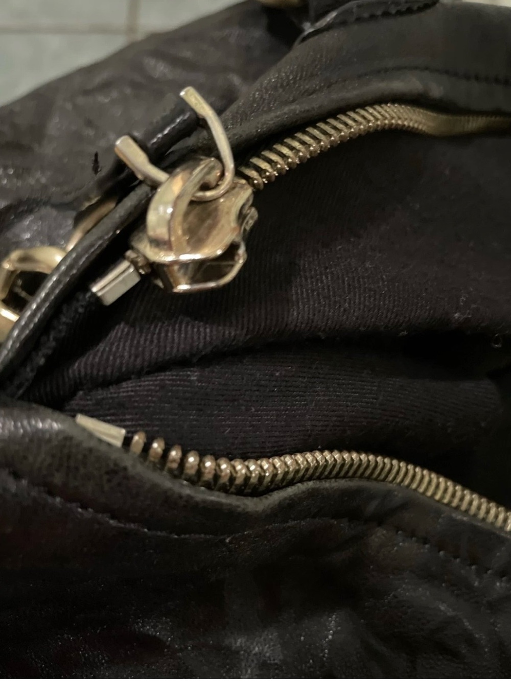 GIVENCHY Black Leather Zip-Front Shoulder Bag. - Picture 6 of 17